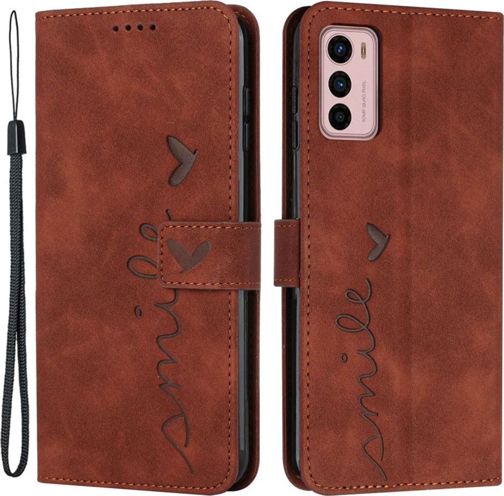 Motorola Moto G42 Hülle - Coverup Smile Klapphülle - Braun