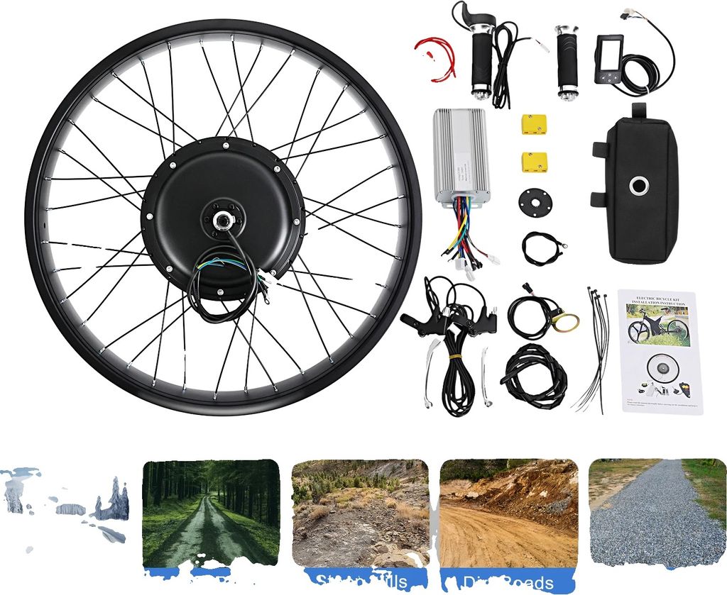 E-Bike Umrüstkit, 1500W Motor, 26-Zoll Radgröße, Produktbild 