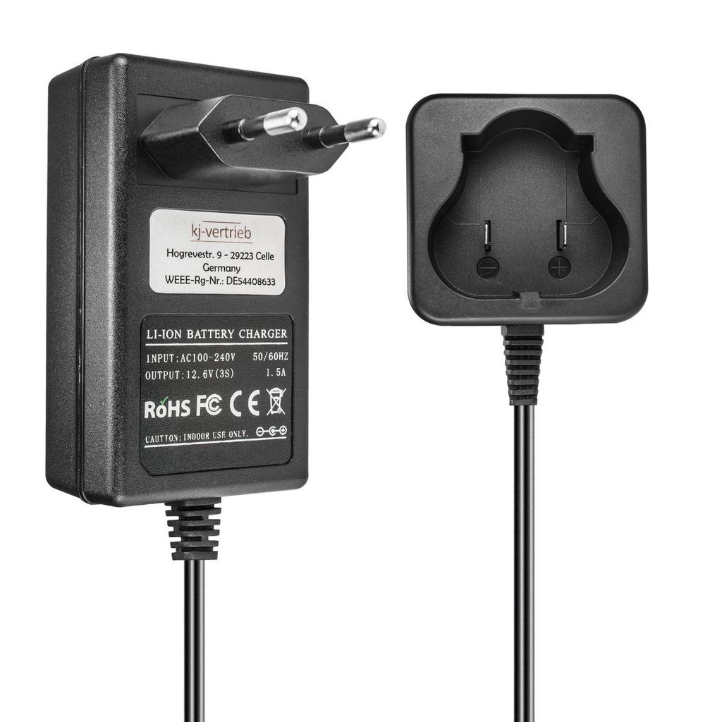 Ladegerät kompatibel mit Black & Decker Li-Ion Werkzeug-Akkus BL1110, BL1310, BL1510, LB12, LBX12, LBXR12 - 12.6V 1.5A