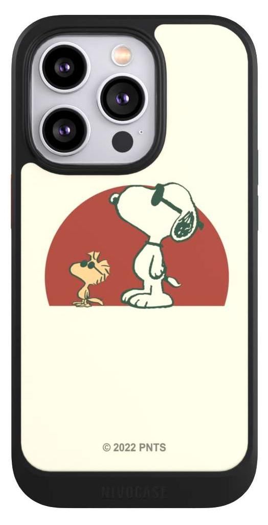 NIVOCASE Hülle für Apple iPhone 14 Pro Handyhülle NIVOcore Case Schwarz Offizielles Lizenzprodukt Snoopy Kindheit