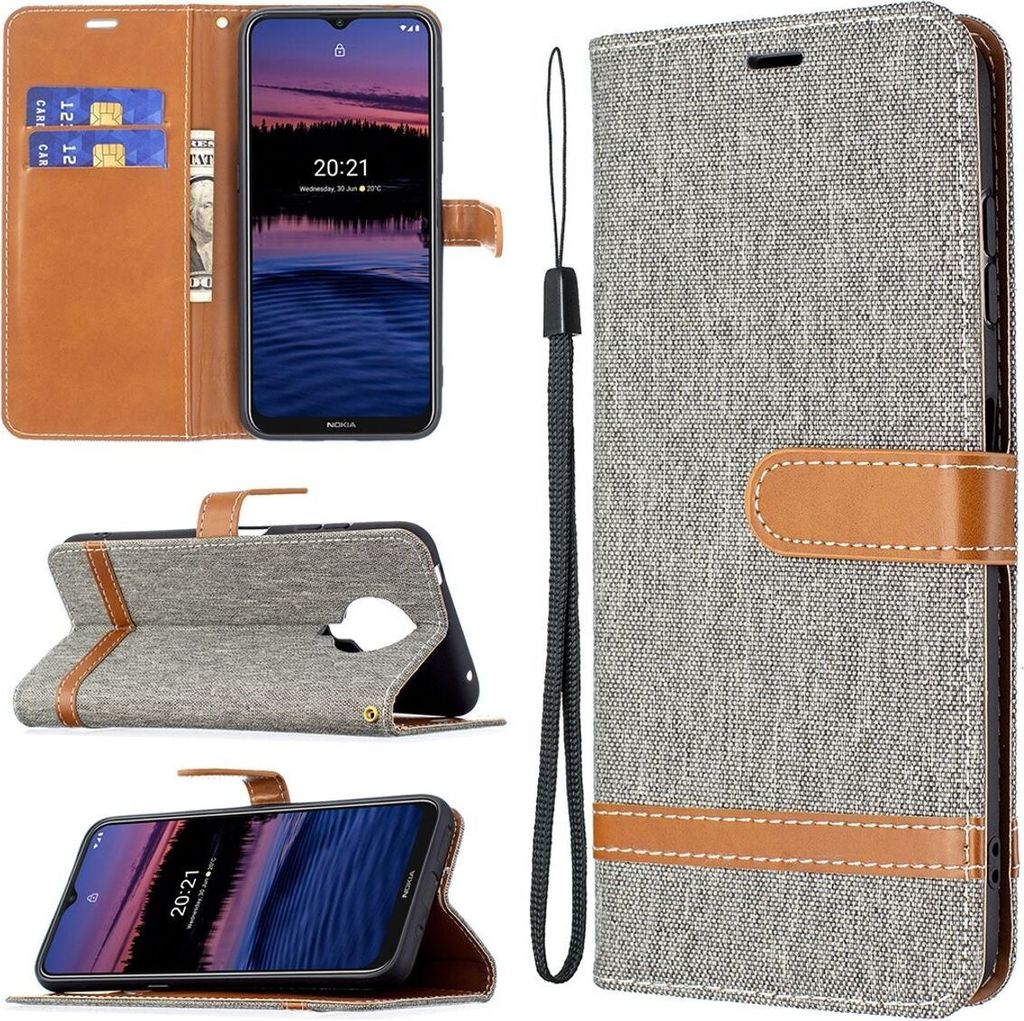 König Design Hülle kompatibel mit Nokia G10 / G20 Kunstleder Handyhülle - Handy Case Grau