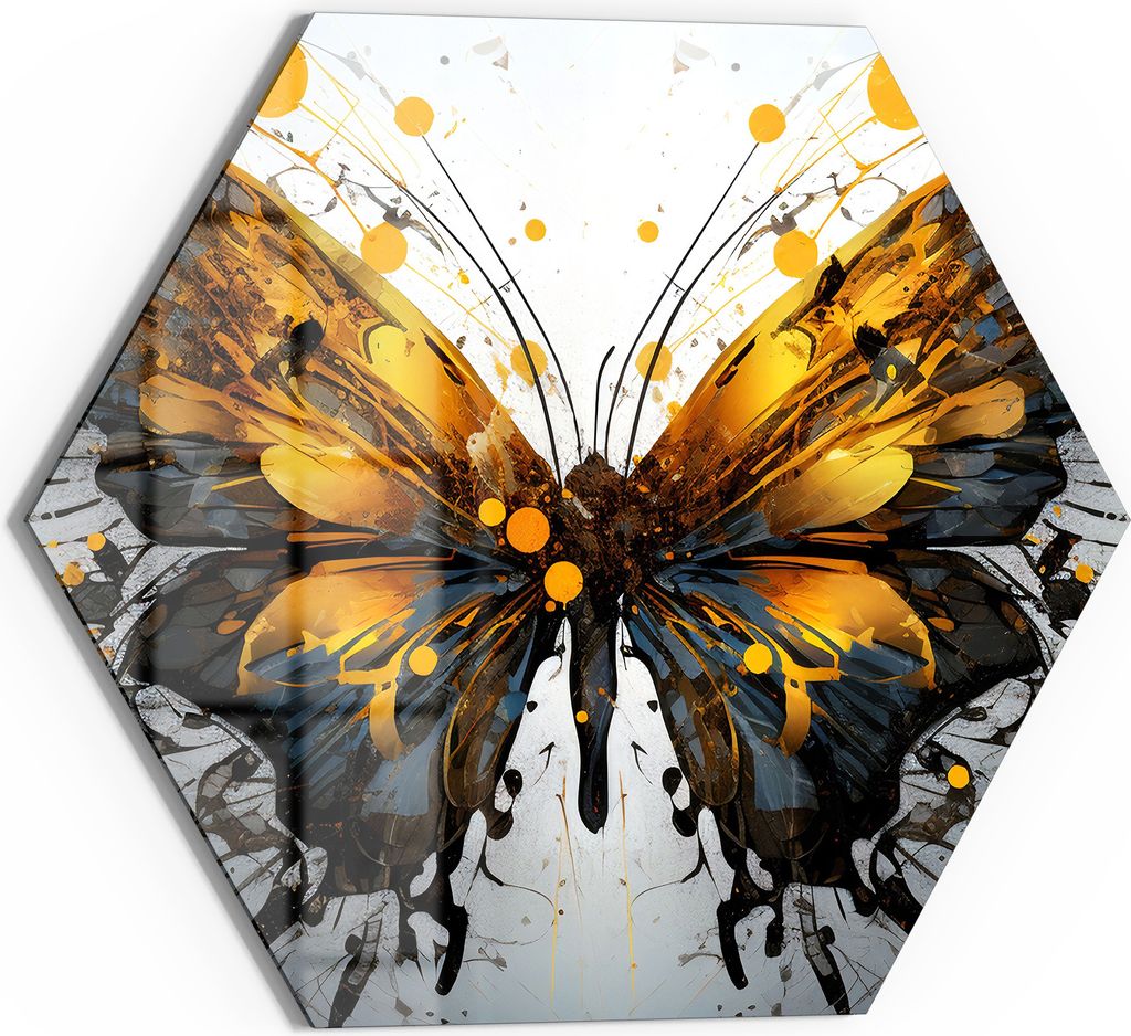 DEQOART Glasbild Echtglas 40x35 cm 'Flügelkunstwerk' Wandbild Bild modern Deko