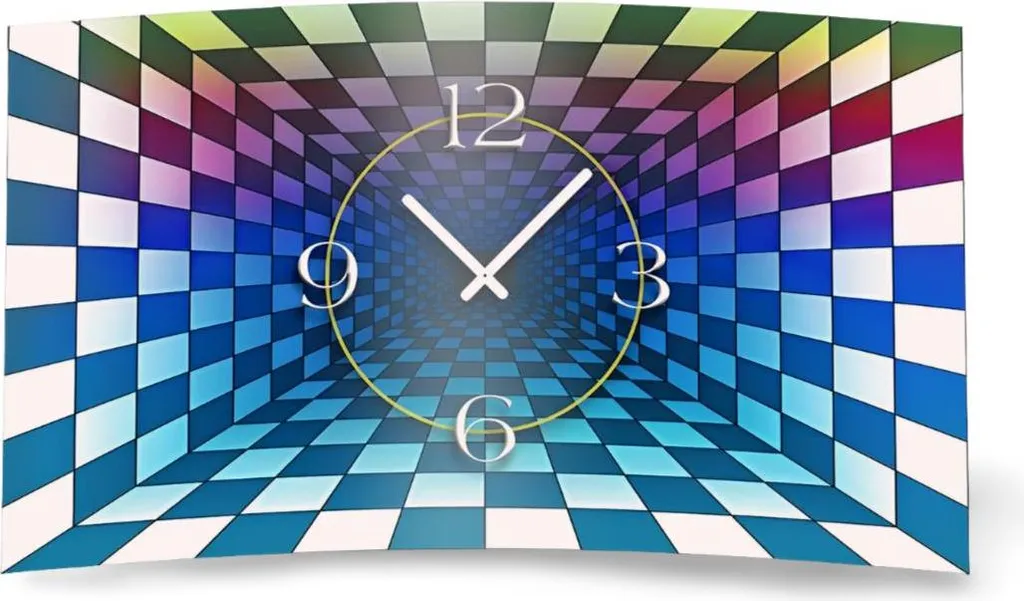Orologio Parete Design Scacchiera Astratta dixtime 3D-0041 Silenzioso