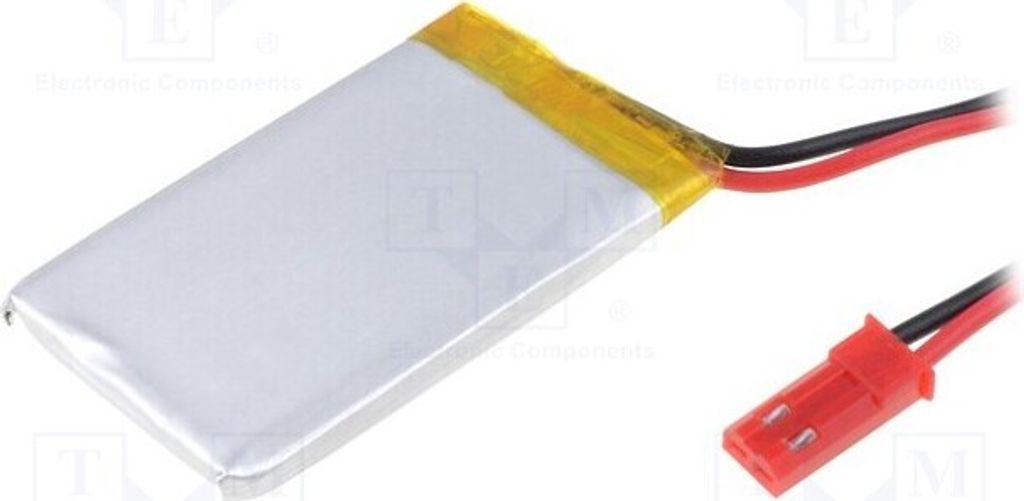 1x Batt: Li-Po Leitungen 270mAh 3,7V 3,5x27x45mm L352745 Aus
