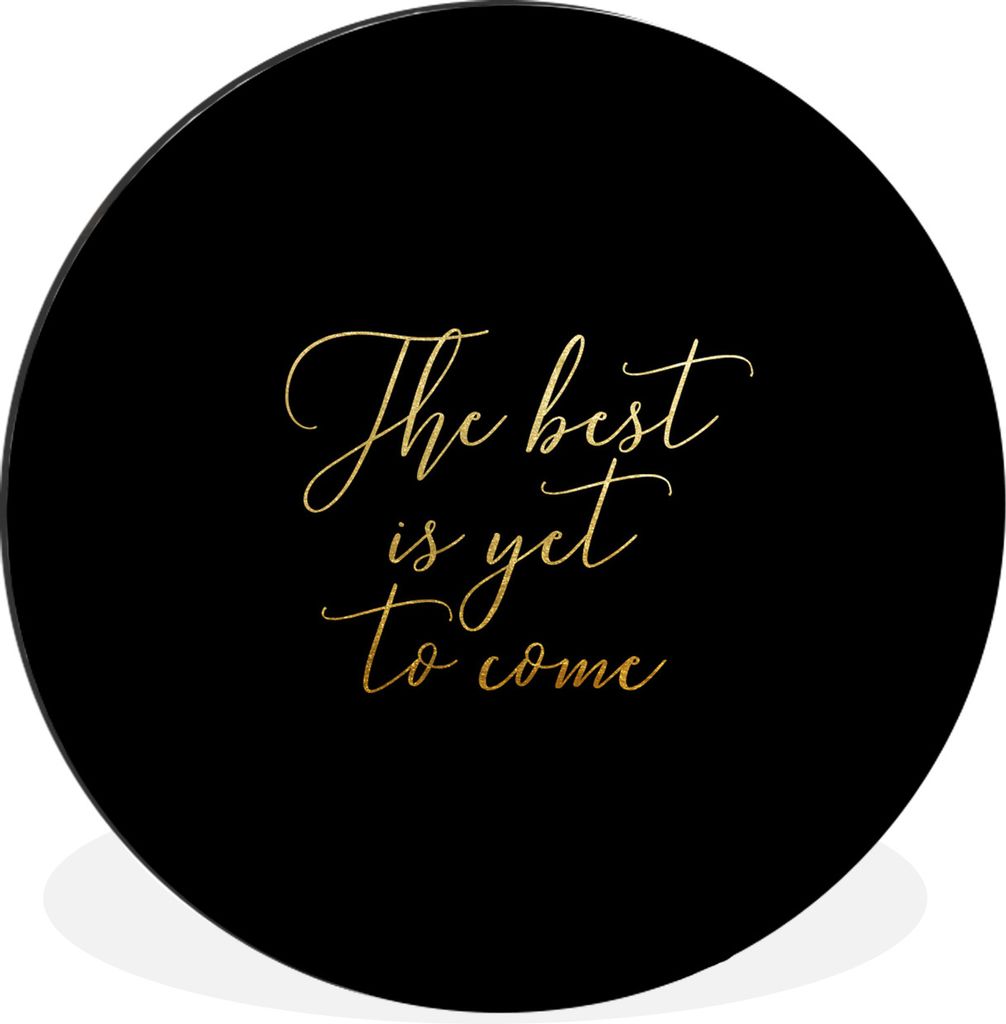 MuchoWow Aluminium Wandkreis Zitate - Motivation - Gold - Schwarz Ø 30 cm Wanddeko Modern Wohnzimmer - Wand Bild - Wohnzimmer - Runde Bilder - A...