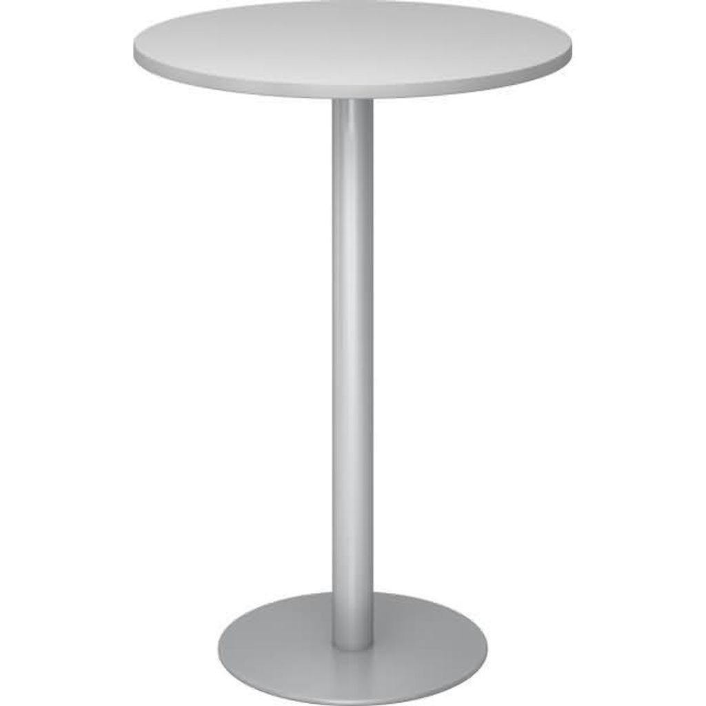 Bistro Tisch Stehtisch Besprechungstisch 08 silber 80 cm Durchmesser 5 = Grau