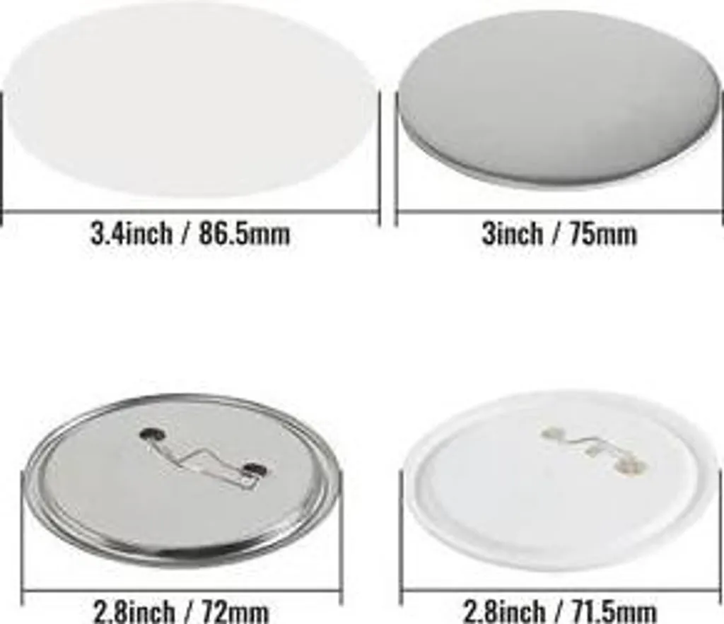 Kit de Badges 75 mm Complet avec 200 Pièces pour Machine à Badges Ronde