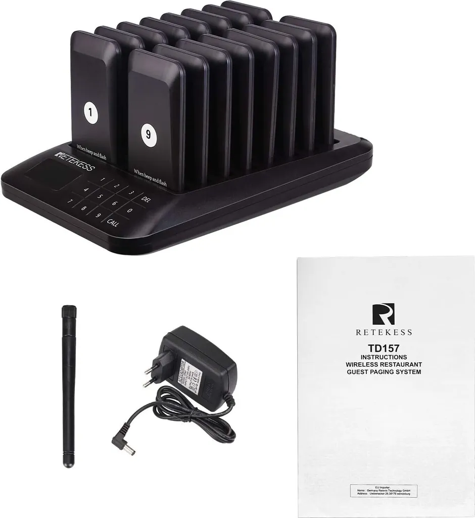 Retekess TD157 Système de Bipeur Restaurant Portée 500m avec 16 Pagers - 8