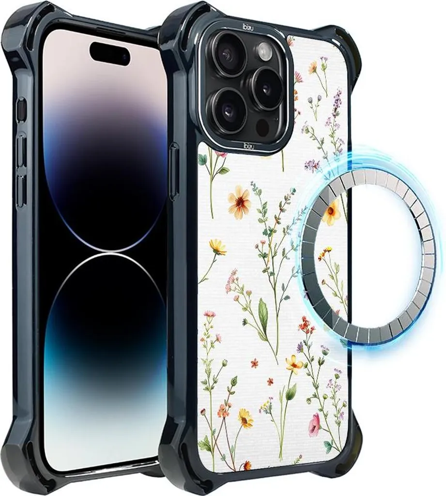 Coque antichoc iPhone 14 Pro Max MagSafe ultra résistante et fleurie