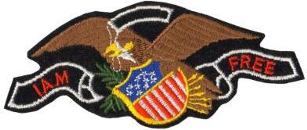 Aufnäher I am free Flagge USA Adler Gr. ca. 12,5 x 5,5 cm 20577