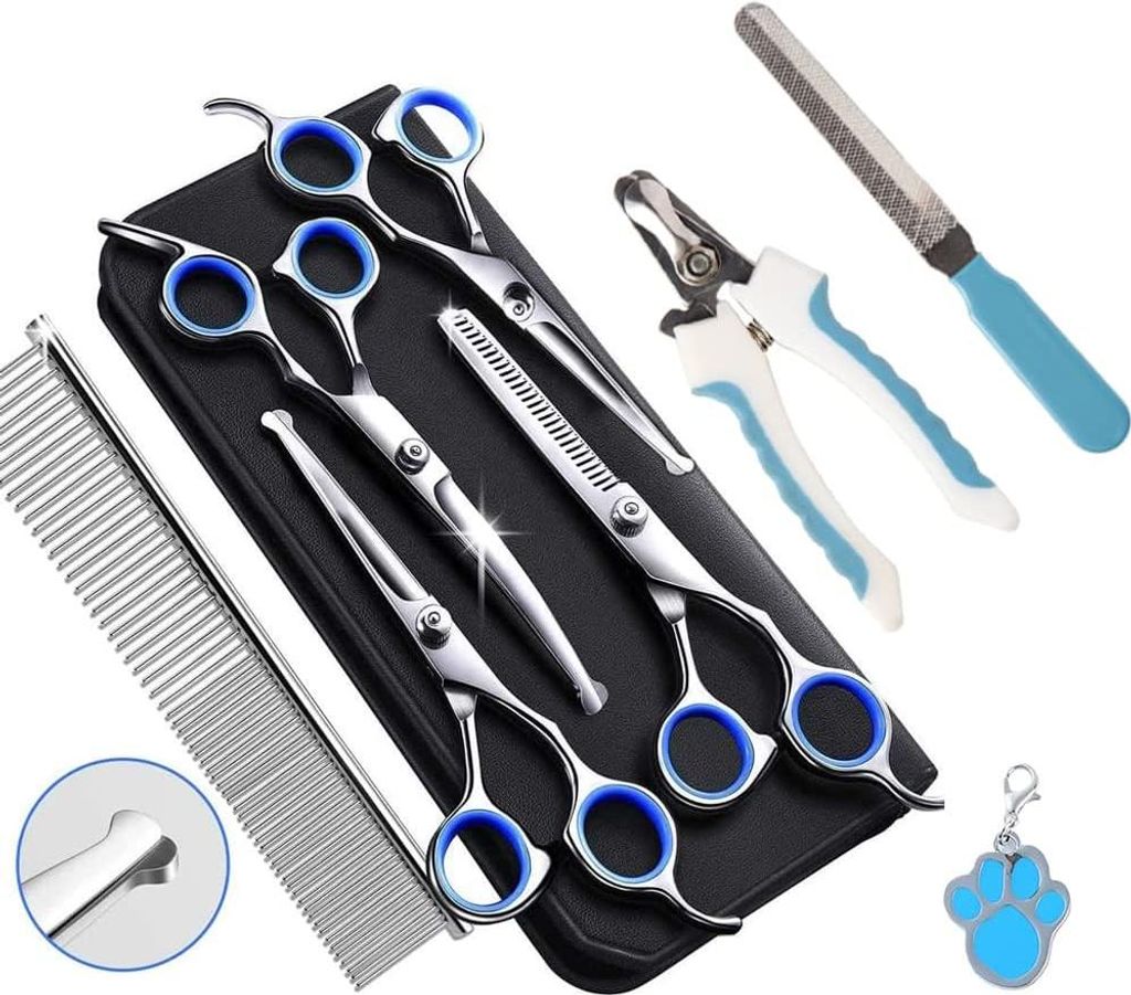 155 cm professionelle Hundeschere-Hundepflegescher-Haarschere für die Fellpflege von Hund und Katze-Haustier-blau