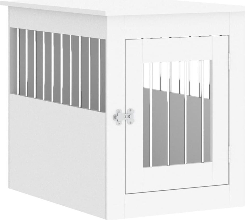 vidaXL Klietka pre psa v štýle nábytku biela 55x75x65 cm Obrázok produktu 