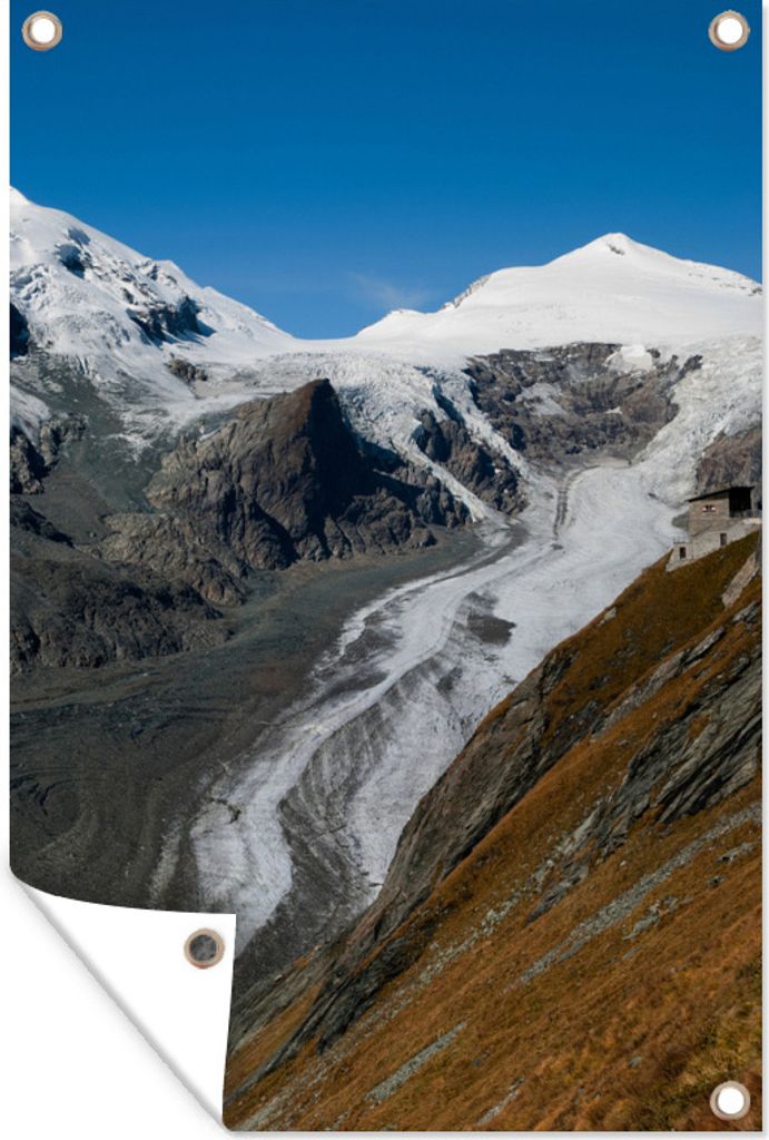 MuchoWow 60x90 cm Outdoor-Poster Gartendeko Sichtschutz Garten Poster für den Garten Die Straße in den österreichischen Alpen an der Großglo...