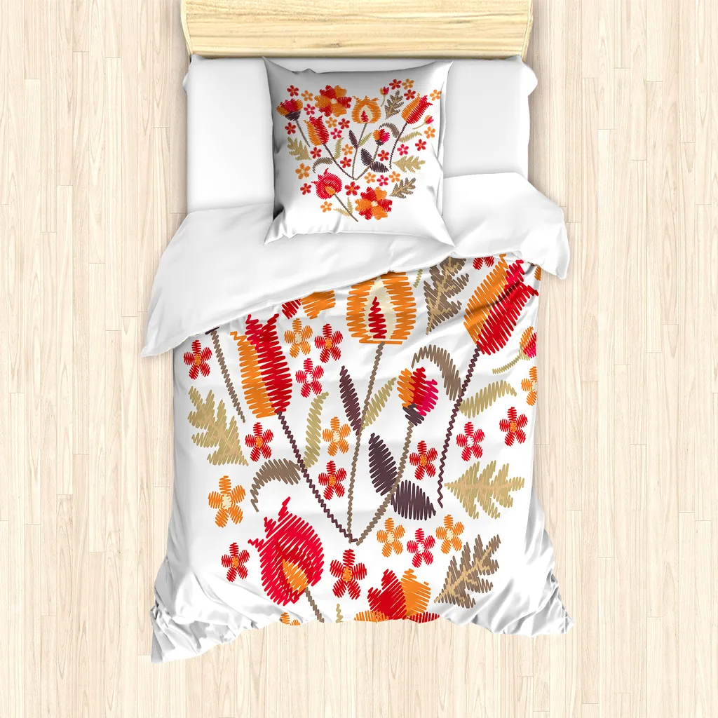 Set Copripiumino ABAKUHAUS Singolo 135x200cm - Floreale Antiacaro