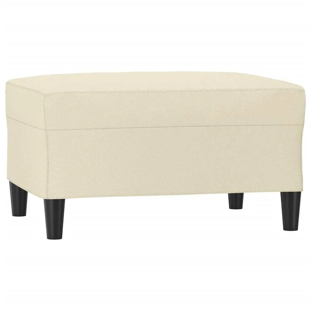 Pouf Poggiapiedi Crema 70x55x41 cm - Facile da Pulire e Robusto