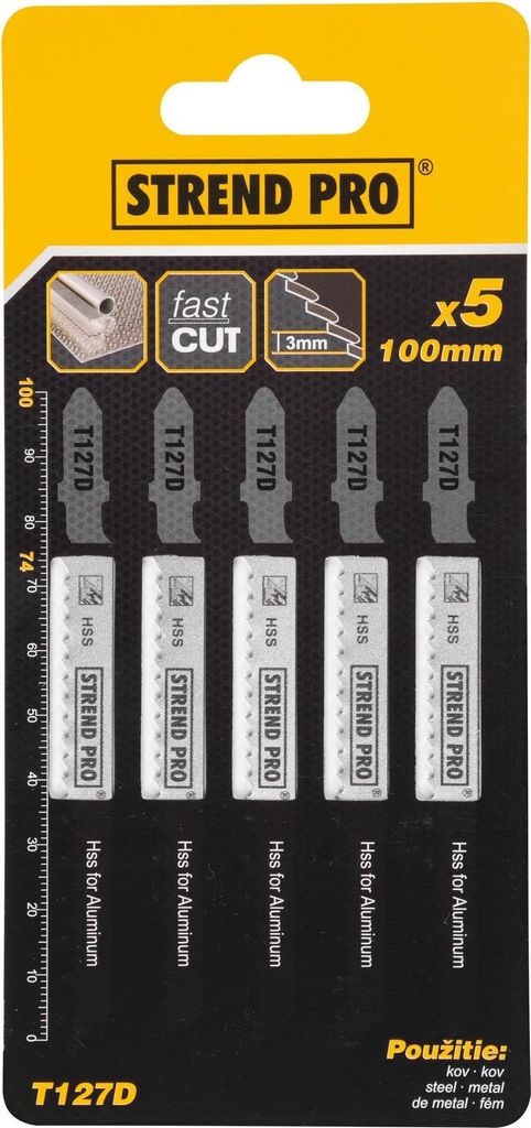 Sägeblatt für Stichsäge Strend Pro T127D, 100 mm, 8 Zähne, für Metall, Packung 5 Stk.