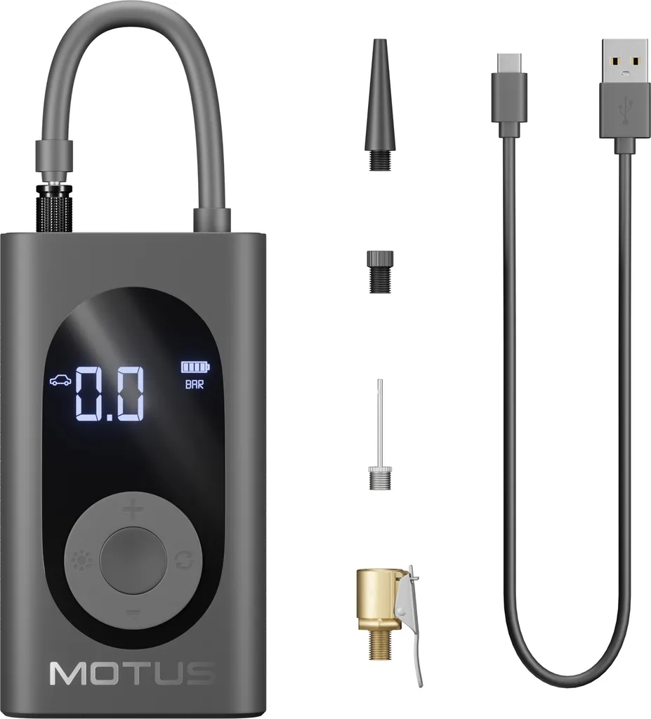 Compressore Motus 4000mAh 150PSI | Powerbank e Pompa Bici d'Emergenza