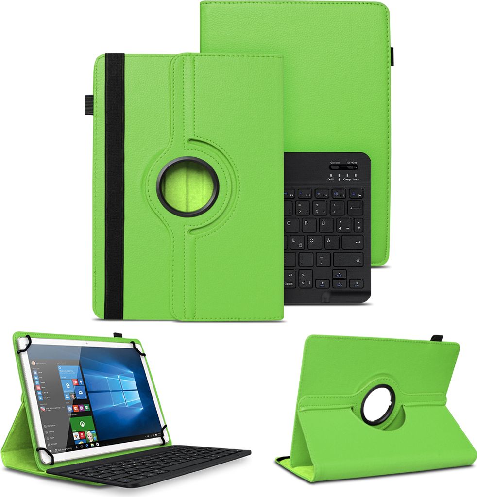 Schutzhülle für Blackview Tab 7 Pro / 7 Bluetooth Hülle Tasche QWERTZ TastaturFarben:Grün