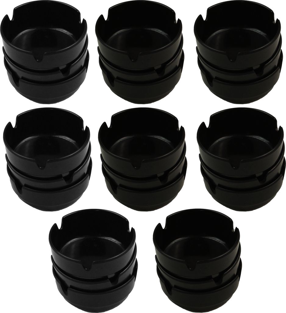 24 Stück Aschenbecher aus Melamin in schwarz ø 8 cm