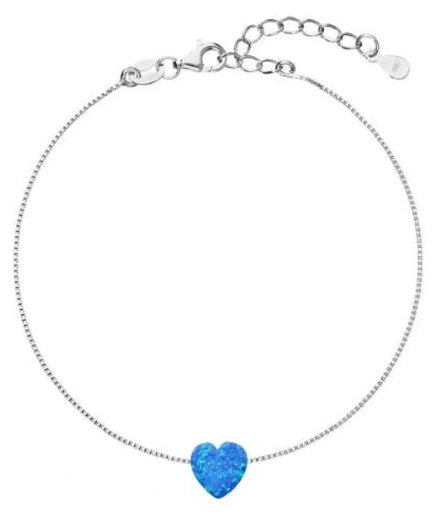 Bracelet délicat avec opale synthétique 13018.3 en argent rhodié