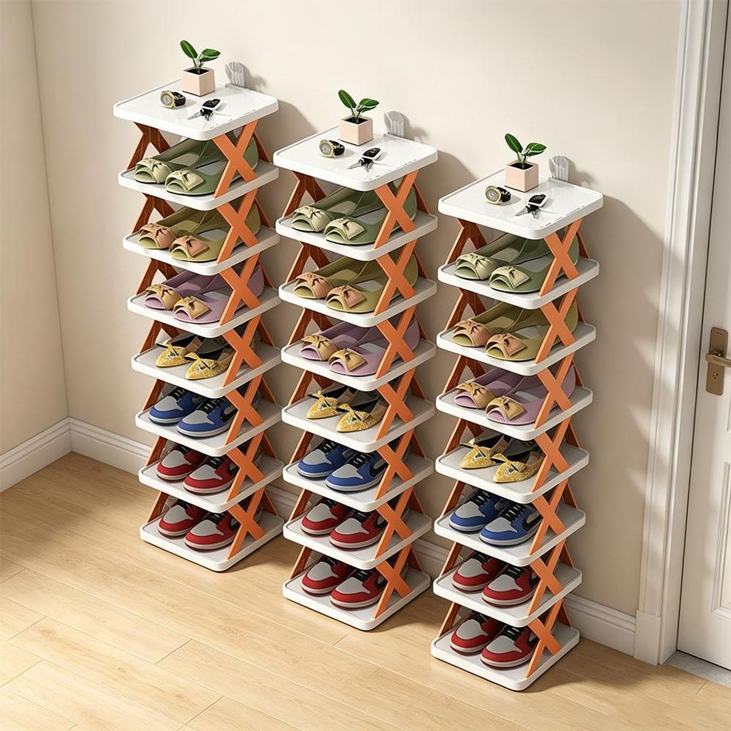 3er-Set Schuhregal, steckbar und zerlegbar, einfaches Produktbild 