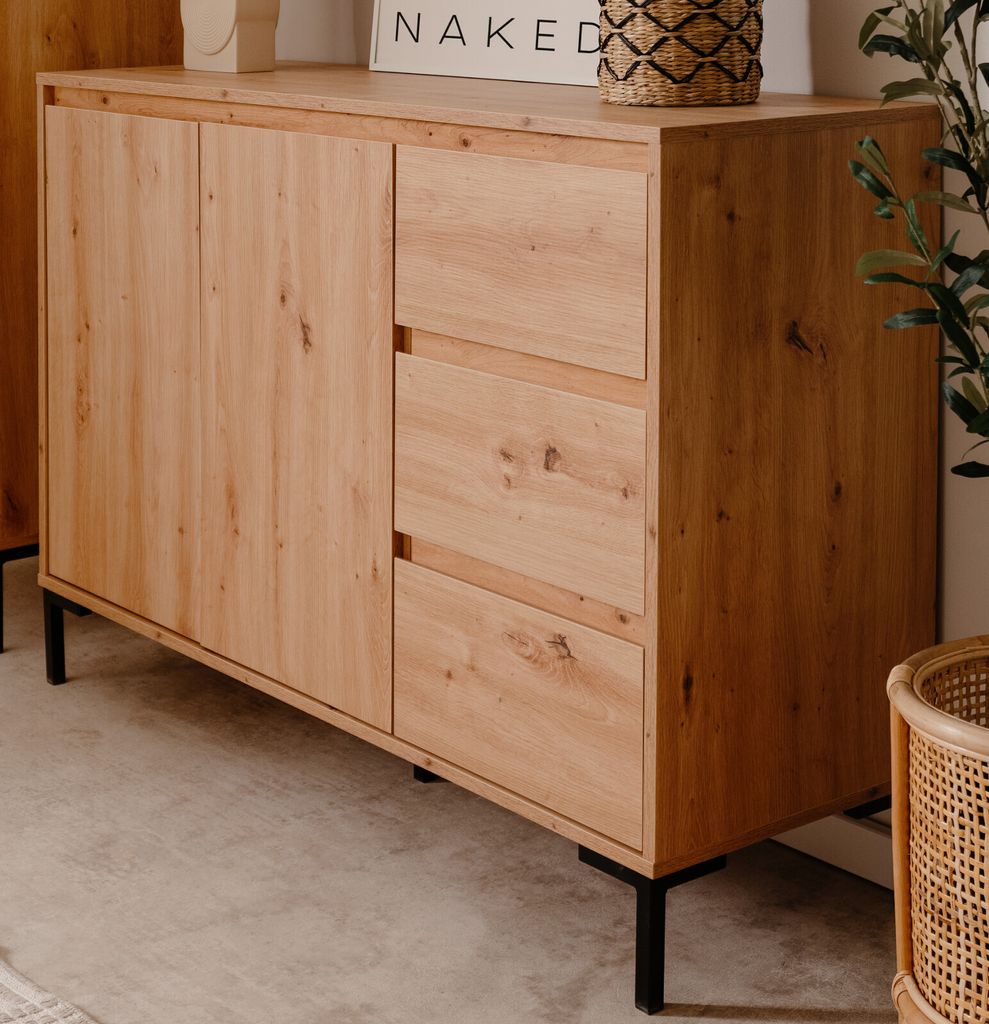 Kommode "Bastia" in Artisan Eiche Sideboard 3-türig mit 3 Produktbild 