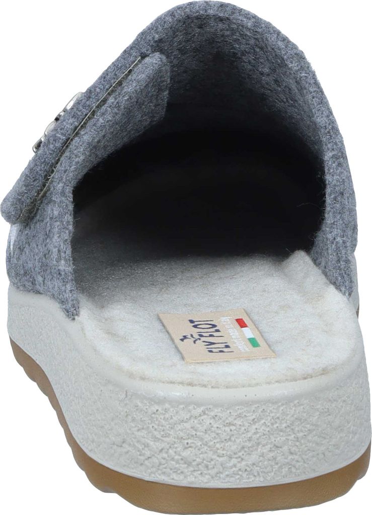 Fly Flot Damen Pantoffel Hausschuh Clog Filz Stickerei 320186, Größe:41 EU, Farbe:Grau