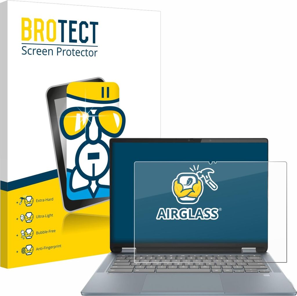 BROTECT Schutzglas für Lenovo IdeaPad Flex 5i Chromebook 14" Gen 7 Schutzfolie Panzer Folie Glas Display Schutz klar