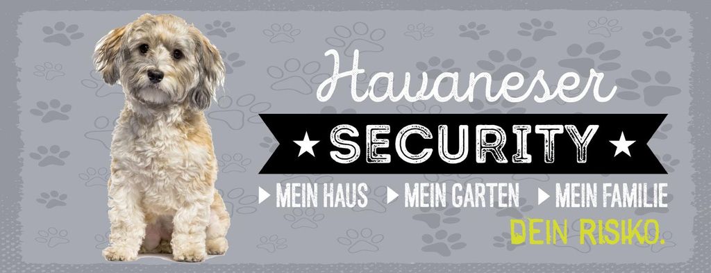 vianmo Holzschild 10x27 cm Hund Havaneser Security