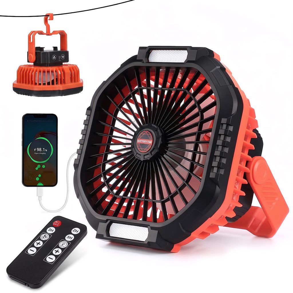 Tischventilator Campingventilator mit Licht und Produktbild 