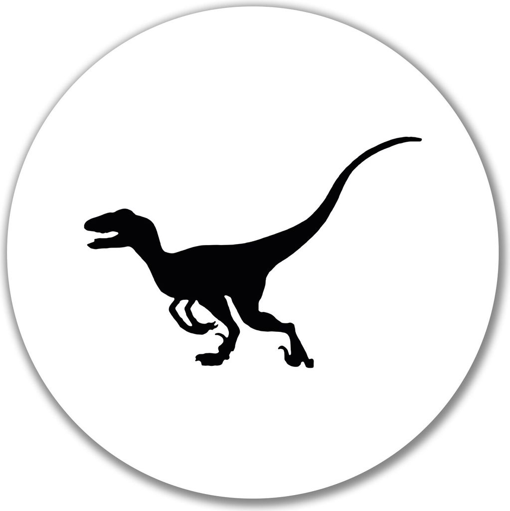 Huuraa Aufkleber Velociraptor Dinosaurier 10cm rund Sticker Geschenkidee
