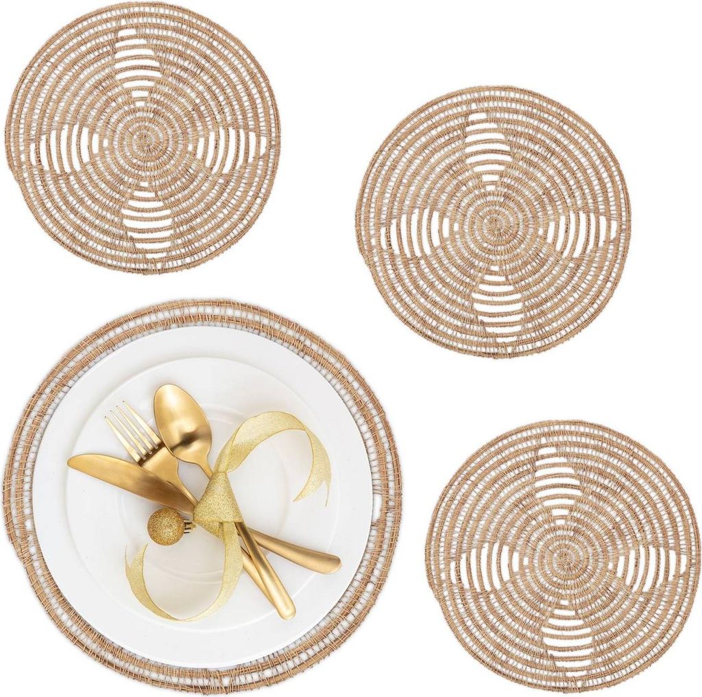 Palmfaser-Tischsets 4er-Set - Hitzebeständig