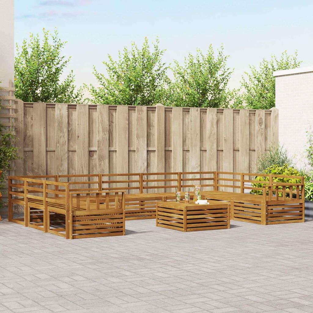 "Summerschlussverkauf"Sofagarnitur - CLORIS - Balkonmöbe/Sitzgruppe - 10 pcs - Moderne Design - Natur Massivholz Akazie - Gartensofas DEMöbel810313