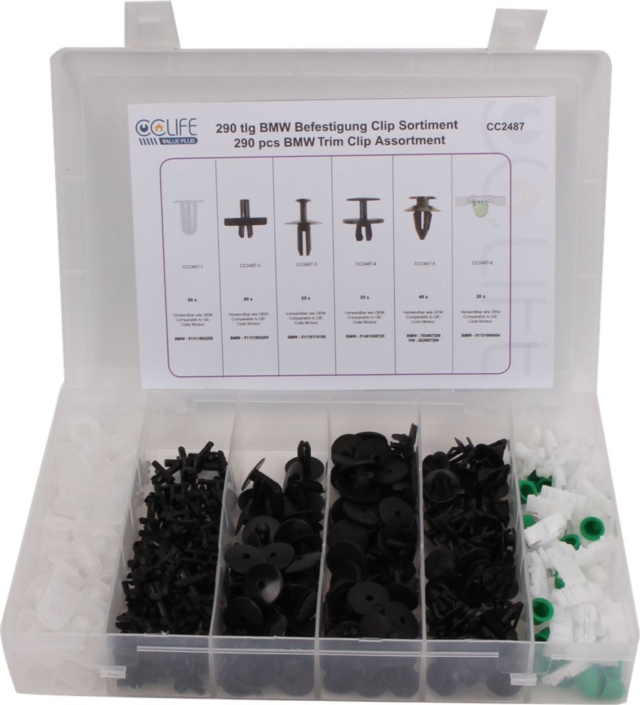 CCLIFE 290tlg Spreiznieten Sortiment Befestigung Clips Set Produktbild 