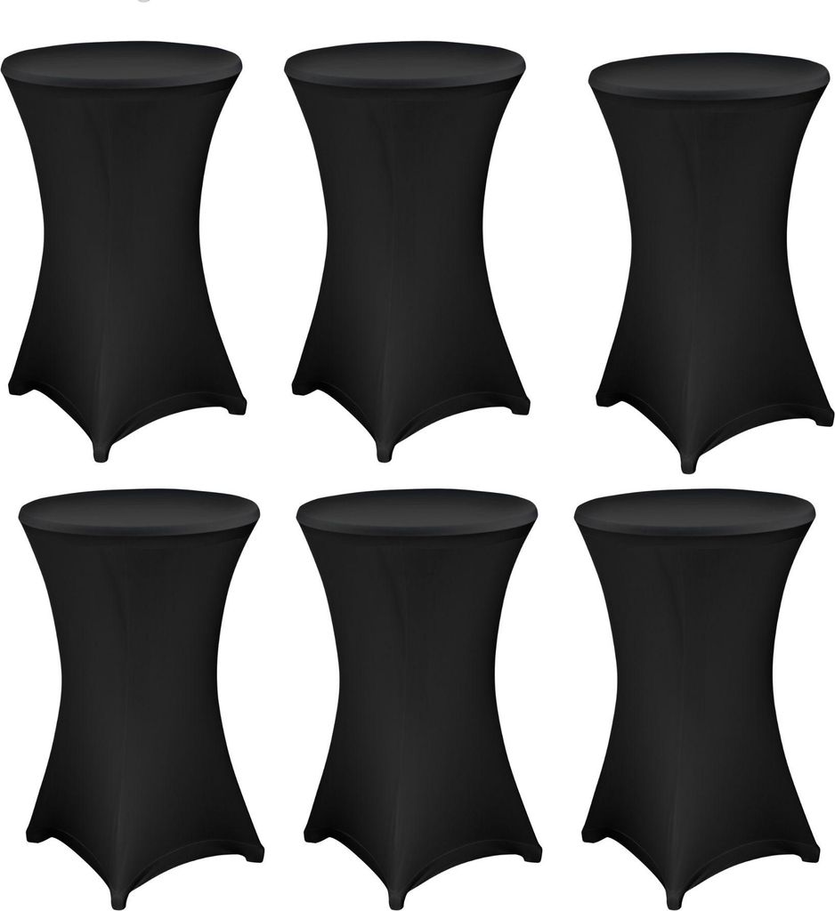 Stehtischhusse Stretch 6x Schwarz 80cm