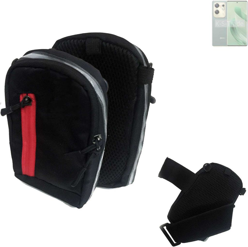 K-S-Trade Outdoor Gürteltasche Holster Umhängetasche kompatibel mit Infinix Zero 30 4G schwarz Handy Tasche Case travelbag Schutz Hülle Handy