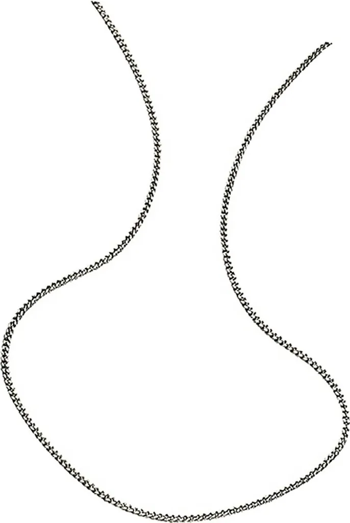 Collier gourmette argent 925 anti-allergie 50cm, fini brillant durable