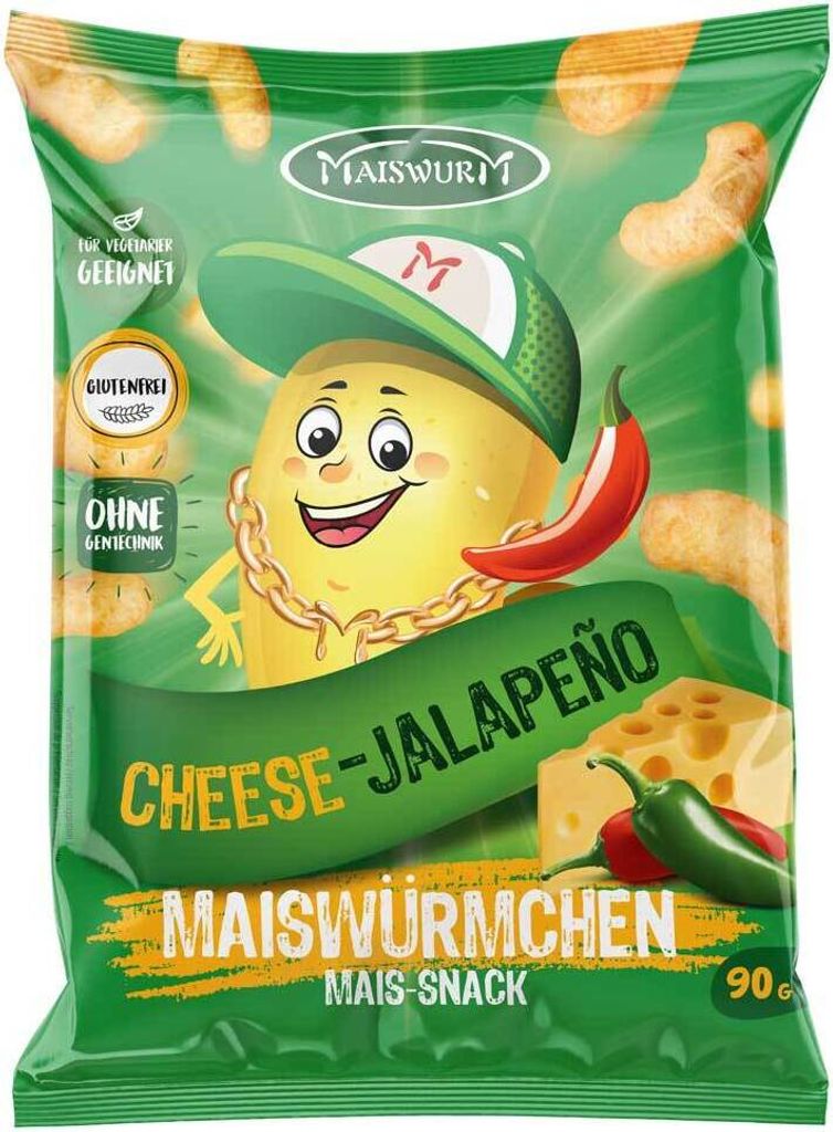 Maiswurm Maiswürmchen Cheese-Jalapeno 90g Produktbild 