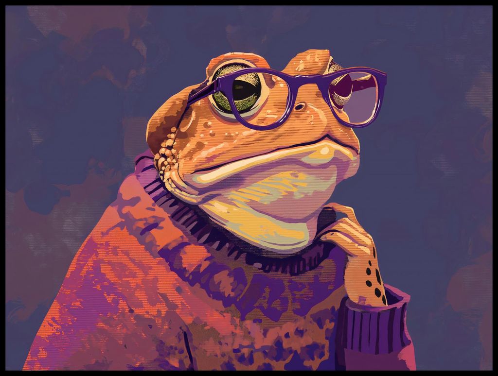 Plakat 100x75cm Hipster Froschstück