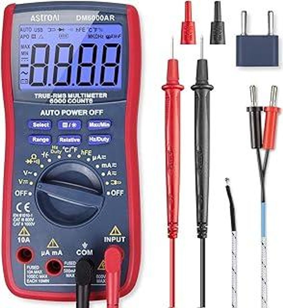 AstroAI Digital Multimeter, True RMS 6000 Counts Advanced Multimeter, messen AC/DC Spannung, AC/DC Strom, Widerstand