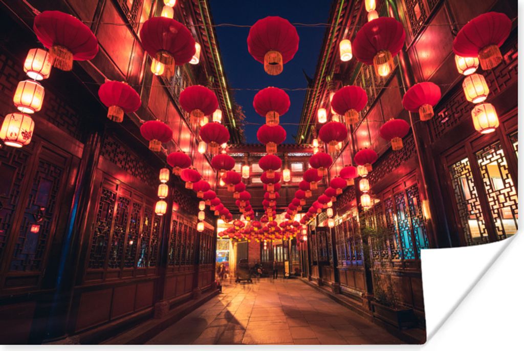 MuchoWow Poster Jinli-Straße während des chinesischen Neujahrsfestes 60x40 cm - Schlafzimmerdekoration