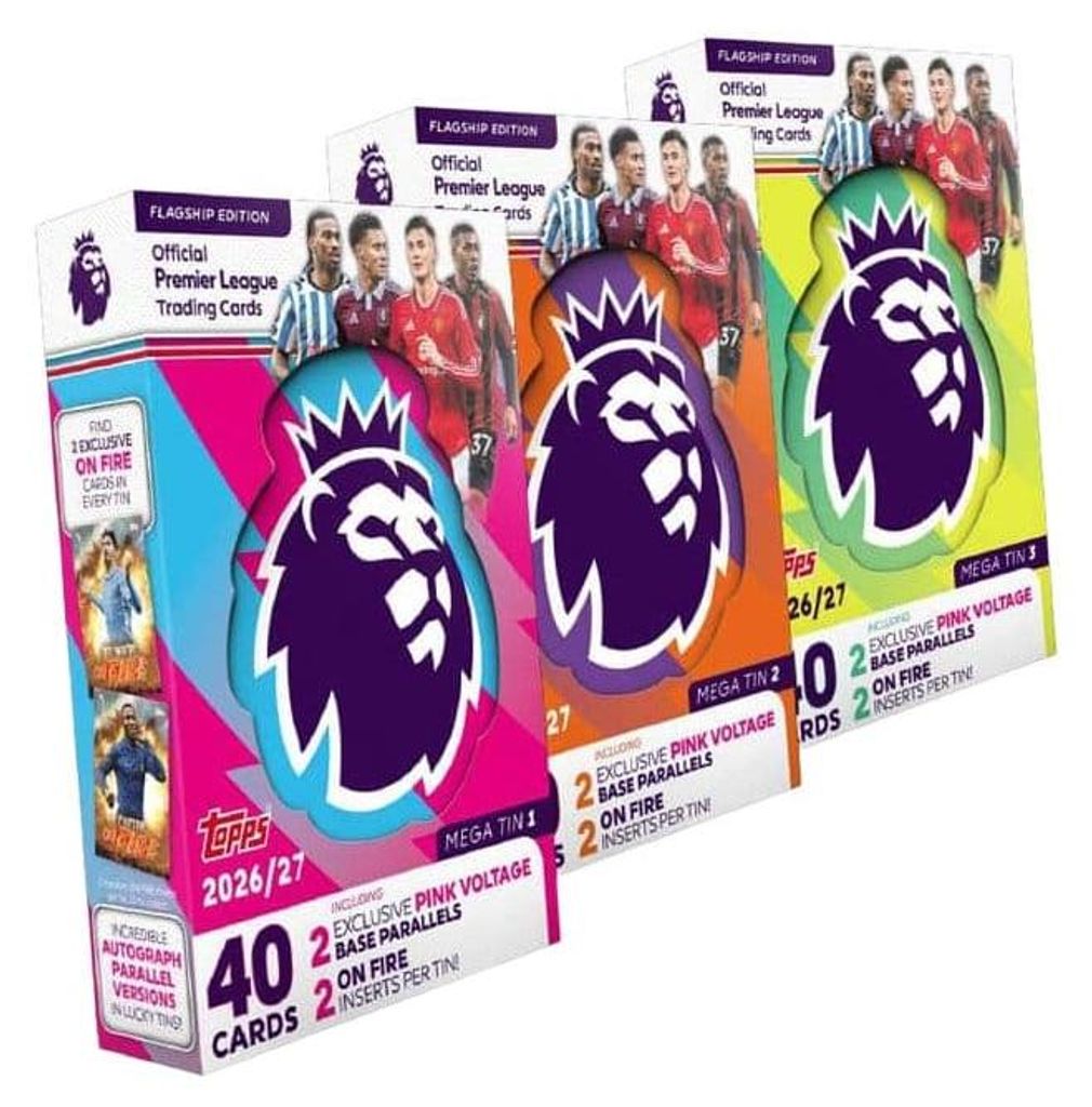 Premier League 2026/2027 Collectiekaarten Mega Tin Productafbeelding 