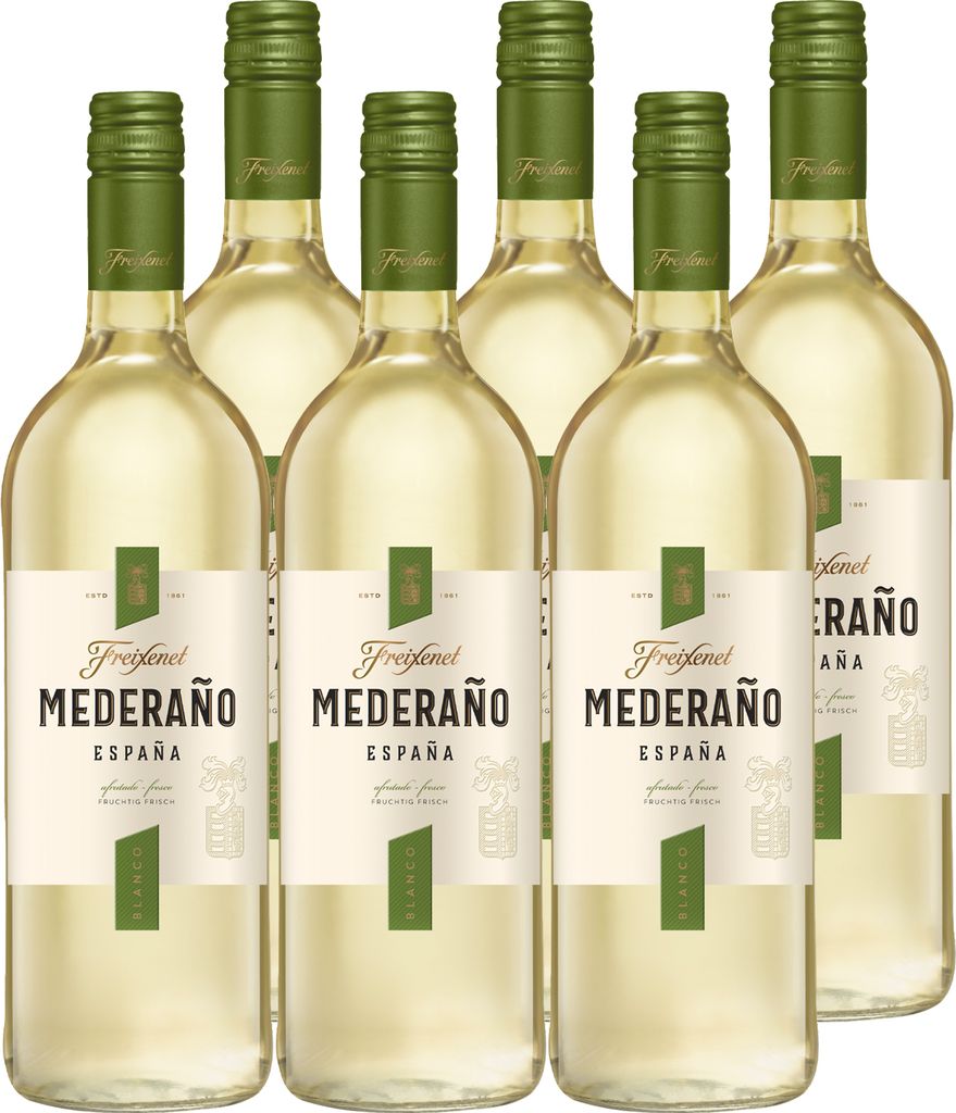 Freixenet Mederaño Blanco, Spanischer Weißwein (6x1,0l) Set - Sonder-Edition - Spanish White Wine, Wein, halbtrocken