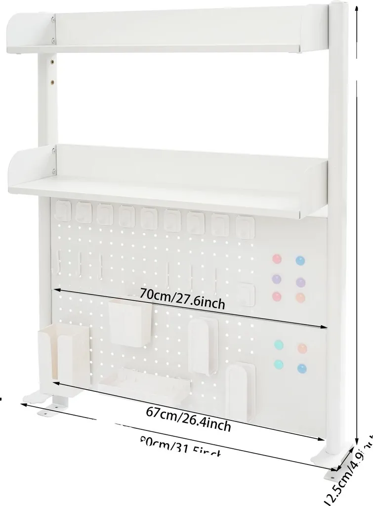 Meuble de rangement blanc pour bureau avec étagères réglables 180cm