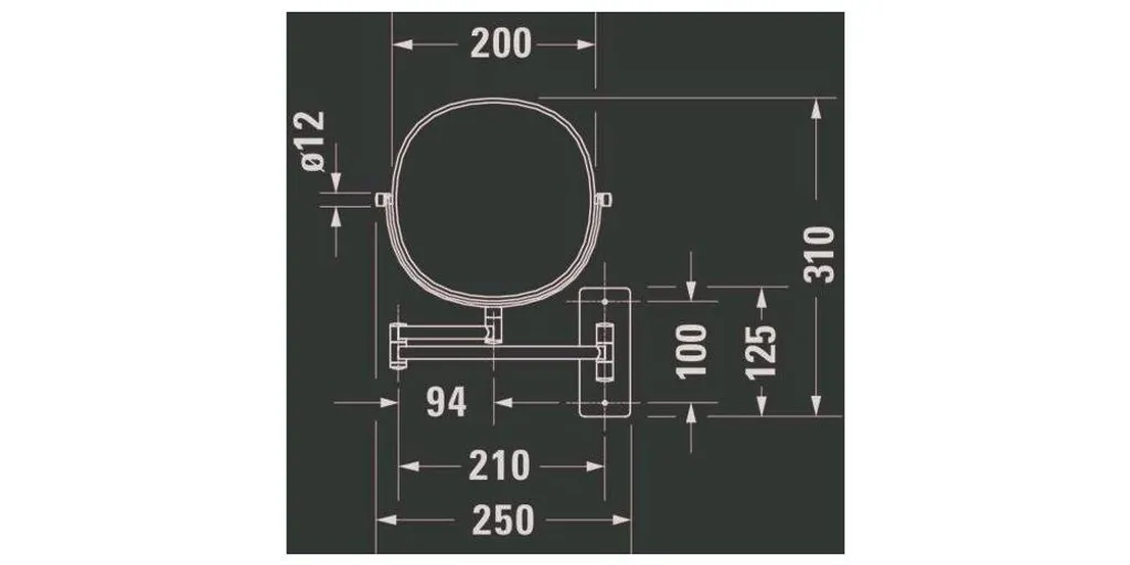 Miroir Grossissant de Salle de Bain Duravit D-Code avec Bras Extensible - 11