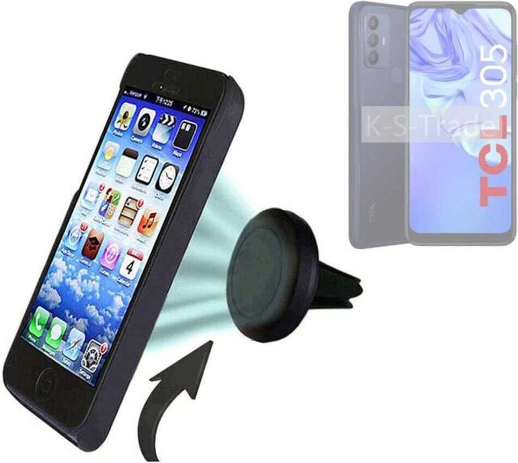 K-S-Trade Kompatibel mit TCL 305 Auto Handy Halterung KFZ Halter Lüftungsgitterhalterung Air Vent mount Smartphone Halter