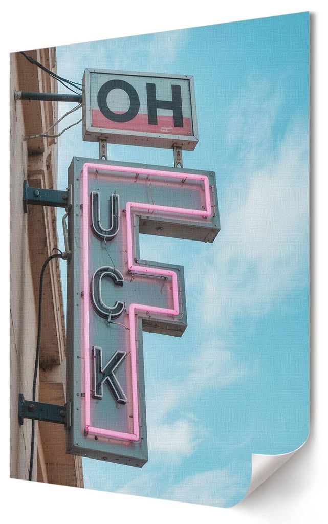 Leuchtreklame- Kunstdruck A2 (42x59 cm) - Ausdrucksstark, nostalgisch, humorvoll- Wandbild für Wohnzimmer Schlafzimmer & Flur, Modernes Poster Wan...