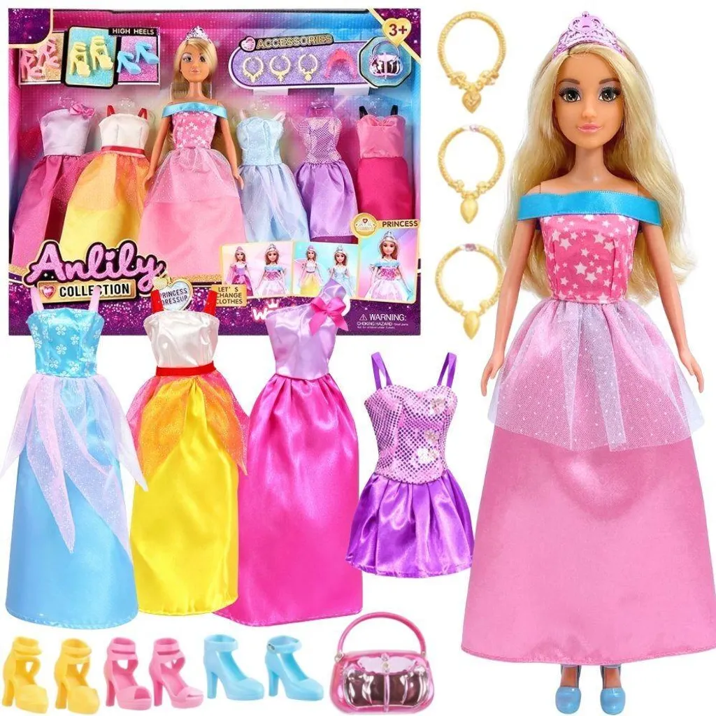 Panoplie de poupée avec 5 tenues de soirée et accessoires Woopie Royal