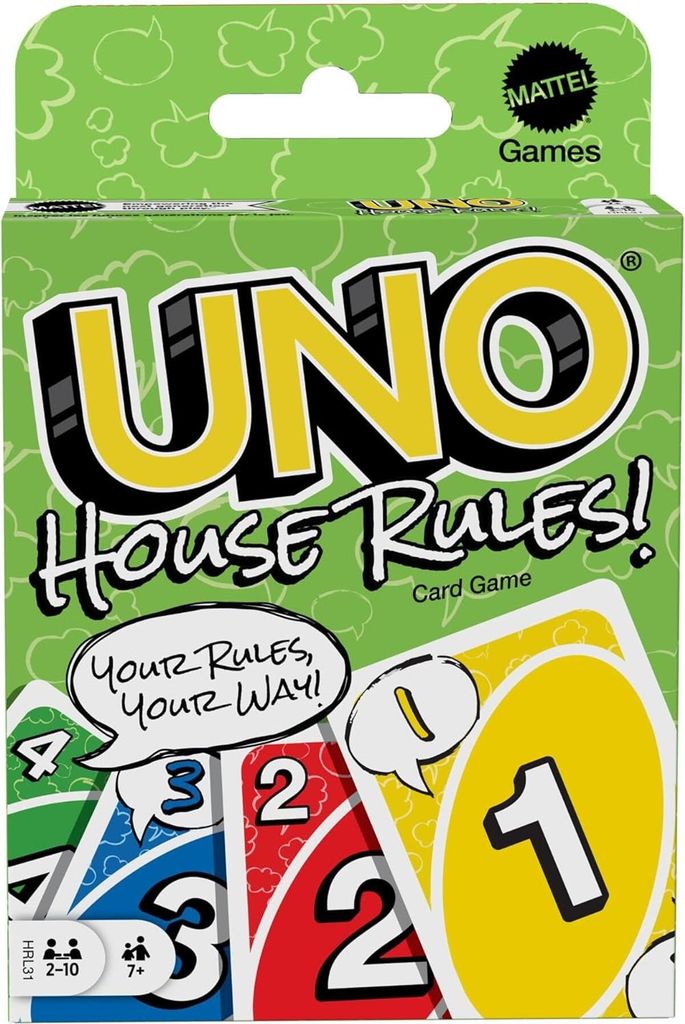 Games UNO House Rules Kartenspiel für Erwachsene, Familien- und Spieleabende, Kartenspiel, Abwurf, 7 Jahr(e), Familienspiel