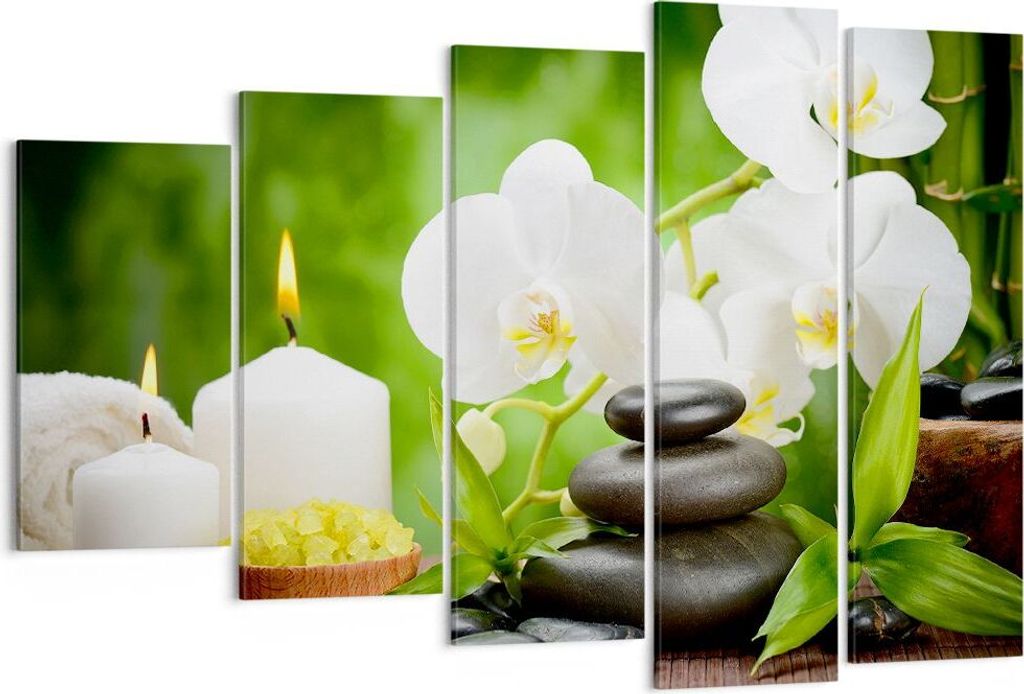 Bild auf Leinwand - Leinwandbild - Blume aromatherapie spa - 150x100cm - Wand Bild - Wanddeko - Leinwanddruck - Bilder - Kunstdruck - Wanddekoratio...